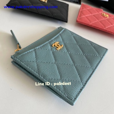 ٻҾ3 ͧԹ : Chanel Turquoise Zip Card original ˹ѧ ҹ¹´ ͹ ҹôش