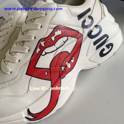 ٻҾ4 ͧԹ : Rhyton Gucci logo leather Sneaker Original ҹҡ ͹ͧش