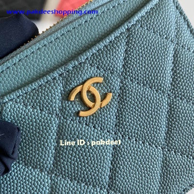 ٻҾ4 ͧԹ : Chanel Turquoise Zip Card original ˹ѧ ҹ¹´ ͹ ҹôش
